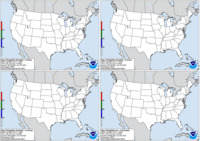 Day 3 probability of snow greater than or equal to 4, 8, and 12 inches and freezing rain greater than or equal to .25 inch